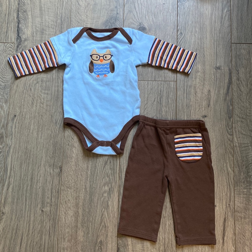 Baby Boy Owl Outfit 6-9M